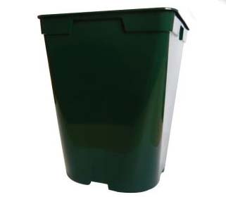 Вазон пластиковый квадратный зеленый 1 литр, W 11 см, H 12 см